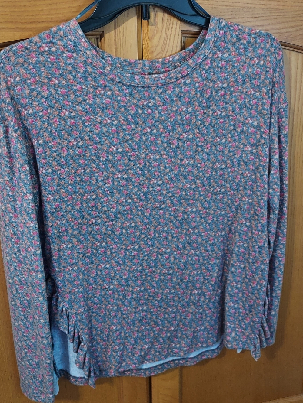 Lauren Conrad Floral LS with Side Ruffle